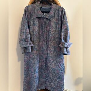London Fog Floral Trenchcoat Vintage 90s